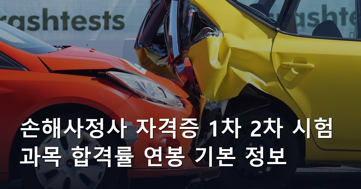 손해사정사 자격증 1차 2차 시험 과목 합격률 연봉 기본 정보